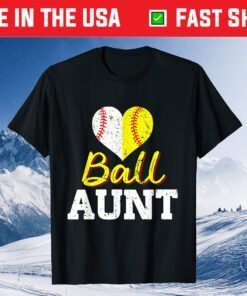 Baseball Softball Ball Heart Aunt Classic T-Shirt