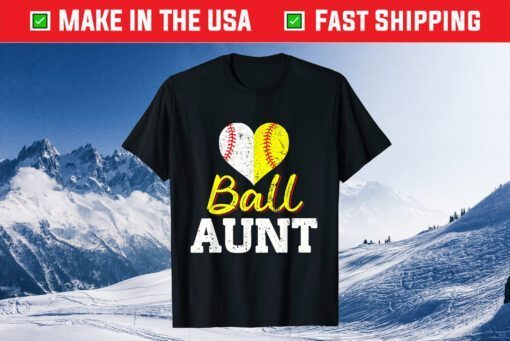 Baseball Softball Ball Heart Aunt Classic T-Shirt