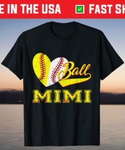 Baseball Softball Ball Heart Mimi T-Shirt