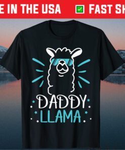 Cool Glass Llama Daddy Llama Animals Father Parent Day Classic T-Shirt