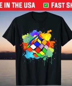 Cool Rubik Rubix Rubics Player Cube Watercolor Lovers T-Shirt