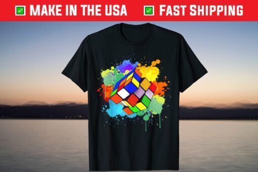 Cool Rubik Rubix Rubics Player Cube Watercolor Lovers T-Shirt