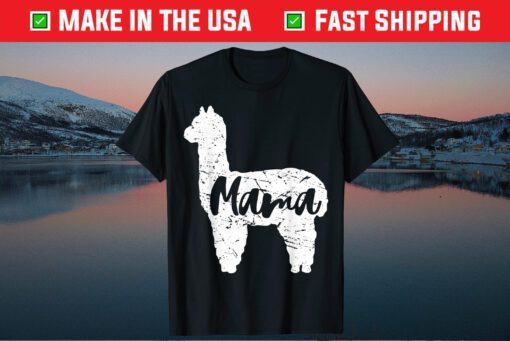 Cute Proud Mama Llama Alpaca Happy Mothers Day Us 2021 T-Shirt