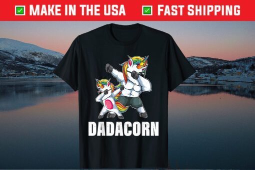 Dadacorn Dadicorn Daddycorn Unicorn Dad Baby Fathers Day Classic Shirt