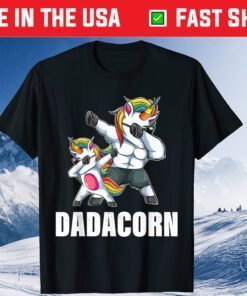 Dadacorn Dadicorn Daddycorn Unicorn Dad Baby Fathers Day Classic Shirt