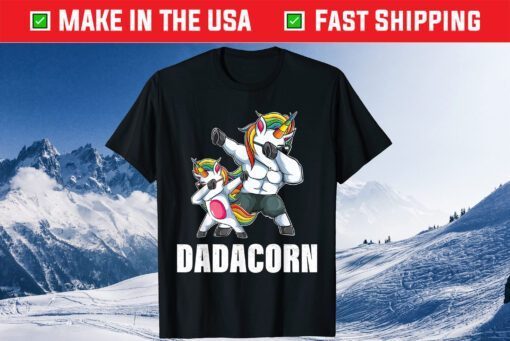 Dadacorn Dadicorn Daddycorn Unicorn Dad Baby Fathers Day Classic Shirt