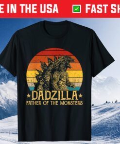 Dadzilla Father Of The Monsters Retro Vintage Sunset Classic T-Shirt