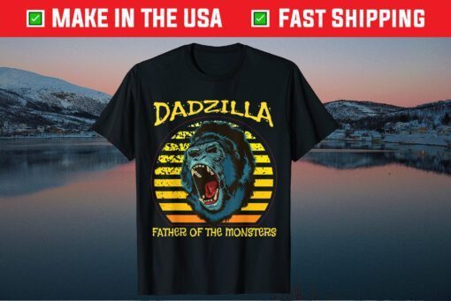 Dadzilla Retro Sunset Gorilla Father Of The Monsters Unisex T-Shirt