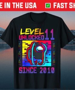 Disstressed Level 11 Unlocked Among With Us 11th Birthday Classic T-Shirt