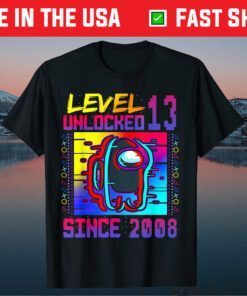 Disstressed Level 13 Unlocked Among With Us 13th Birthday Classic T-Shirt