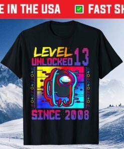 Disstressed Level 13 Unlocked Among With Us 13th Birthday Classic T-Shirt