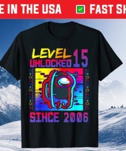 Disstressed Level 15 Unlocked Among With Us 15th Birthday Classic T-Shirt