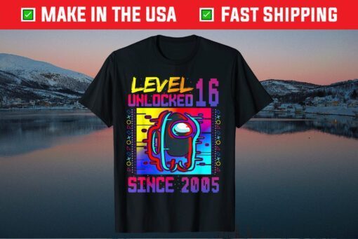 Disstressed Level 16 Unlocked Among With Us 16th Birthday Classic T-Shirt