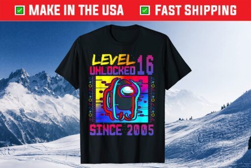 Disstressed Level 16 Unlocked Among With Us 16th Birthday Classic T-Shirt