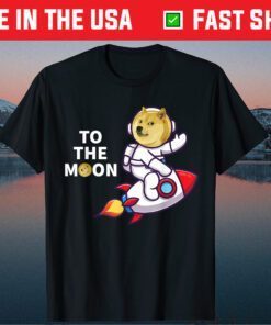 Dogecoin to the Moon Shirt, Cool Doge Coin Crypto Currency Unisex T-Shirt