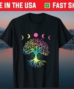 Earth Day 2021 Phases of the Moon Retro Vibe Tree Environme T-Shirt