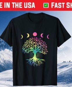 Earth Day 2021 Phases of the Moon Retro Vibe Tree Environme T-Shirt