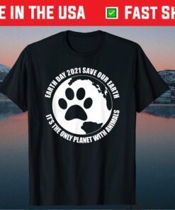 Funny Earth Day Animal Lover Save Planet Animals Paw Classic T-Shirt