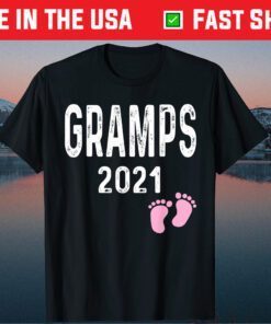 Gramps 2021 New Grandfather Baby Girl Feet Fathers Day Classic T-Shirt