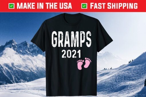 Gramps 2021 New Grandfather Baby Girl Feet Fathers Day Classic T-Shirt