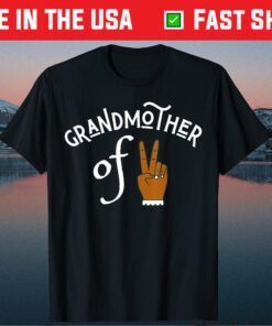 Grandmother Of 2 Melanin Grandma Funny Mother's Day Two Classic T-Shirt