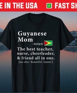 Guyanese Mom Definition Guyana Flag Mothers Day T-Shirt