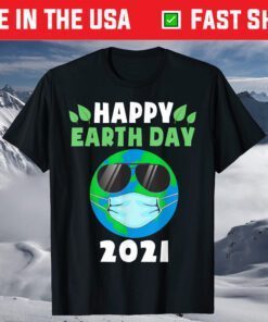 Happy Earth Day 2021 Funny Earth Wearing Mask T-Shirt