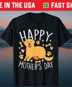 Happy Mother's Day Golden Retriever Puppy Heart Classic T-Shirt