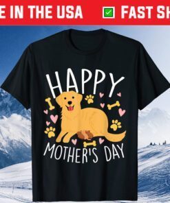 Happy Mother's Day Golden Retriever Puppy Heart Classic T-Shirt
