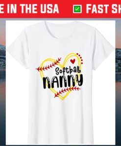 Heart Nanny Love Softball Mothers Day Nanny Softball Classic T-Shirt