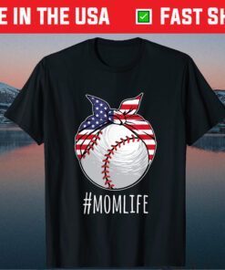 Mom Life Baseball Softball Mothers Day 2021 American Flag Classic T-Shirt