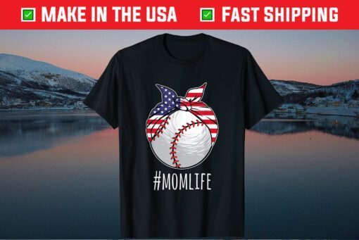 Mom Life Baseball Softball Mothers Day 2021 American Flag Classic T-Shirt