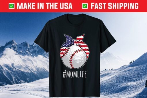 Mom Life Baseball Softball Mothers Day 2021 American Flag Classic T-Shirt