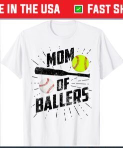 Mom Of Ballers Funny Baseball Softball Game Mothers Day Classic Shirt