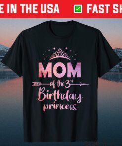 Mom Of The 3rd Birthday Princess Girl 3 Years Old B-day Classic T-Shirt