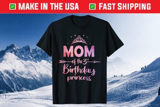 Mom Of The 3rd Birthday Princess Girl 3 Years Old B-day Classic T-Shirt