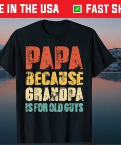 Papa because Grandpa is for old Guys Vintage Retro Dad Gift T-Shirt