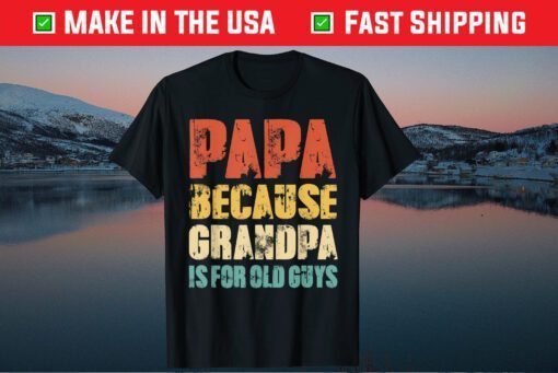 Papa because Grandpa is for old Guys Vintage Retro Dad Gift T-Shirt