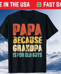 Papa because Grandpa is for old Guys Vintage Retro Dad Gift T-Shirt