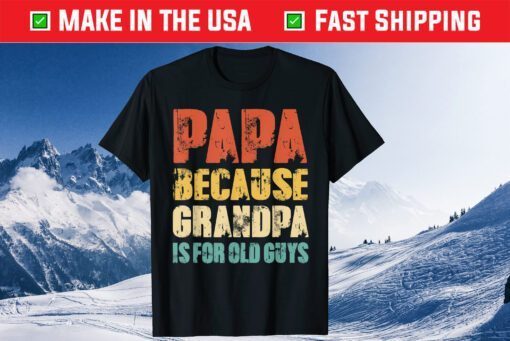 Papa because Grandpa is for old Guys Vintage Retro Dad Gift T-Shirt