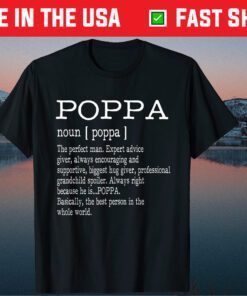 Poppa Definition Grandpa Father's Day T-Shirt