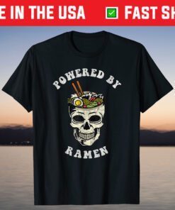 Powered By Ramen Japanese Anime Skull Noodles T-Shirt