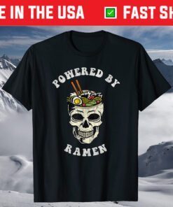 Powered By Ramen Japanese Anime Skull Noodles T-Shirt