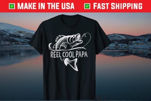 Reel Cool Papa Fishing Dad Father's Day Fisherman Fish T-Shirt