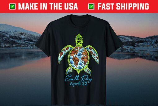 Sea Turtle Planet Funny Love World Environment Earth Day Us 2021 T-Shirt