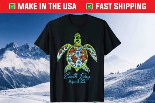 Sea Turtle Planet Funny Love World Environment Earth Day Us 2021 T-Shirt