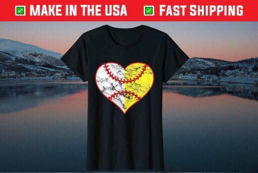 Softball Heart Mom Baseball Ideas Us 2021 T-Shirt