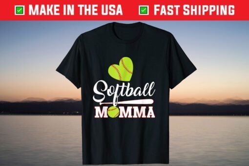 Softball Momma Catcher Pitcher Mothers Day Mom T-Shirt