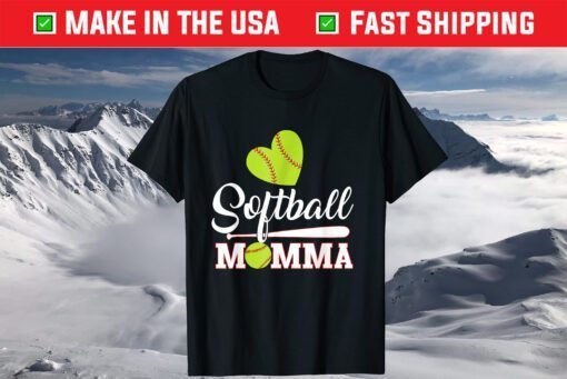 Softball Momma Catcher Pitcher Mothers Day Mom T-Shirt