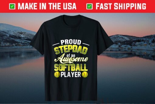 Step Dad From Softball Player Father's Day Classic Tshirt